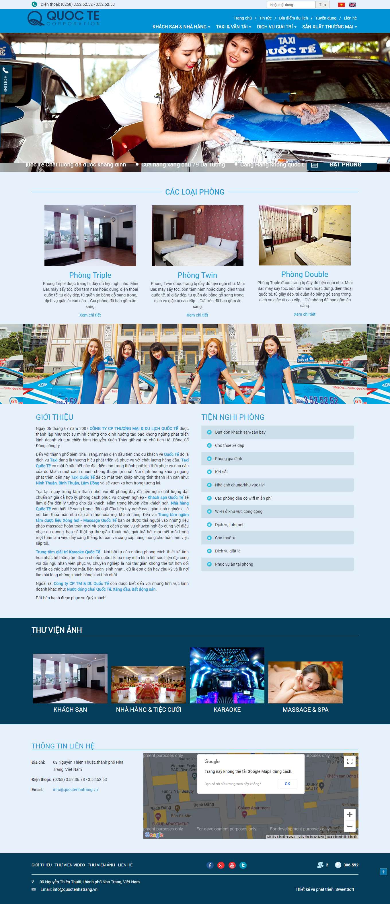 Thiết kế Web quán karaoke quoctenhatrang.vn