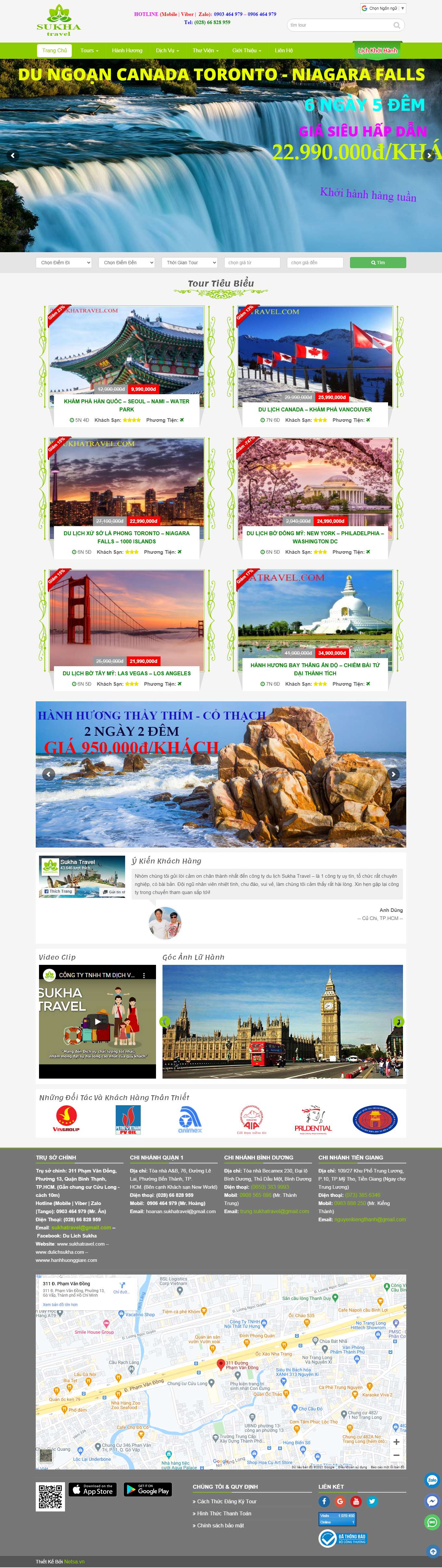 Thiết kế Web du lịch tour sukhatravel.com
