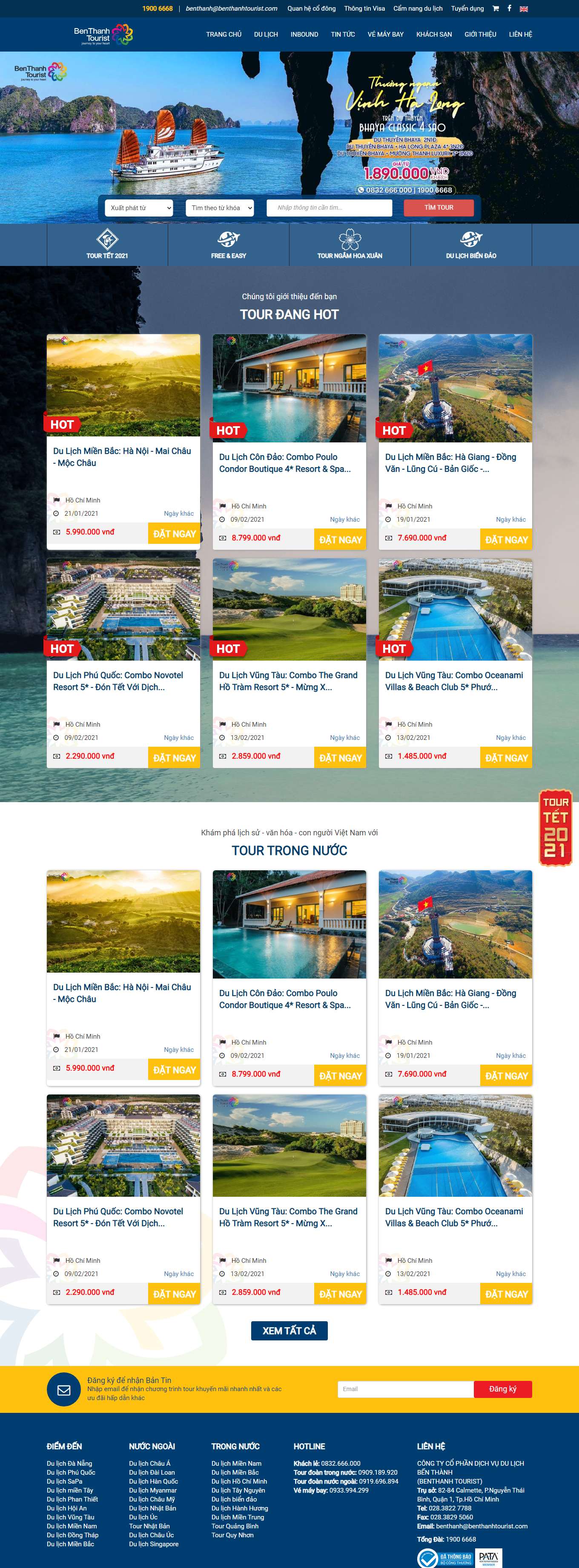 Thiết kế Web du lịch tour benthanhtourist.com