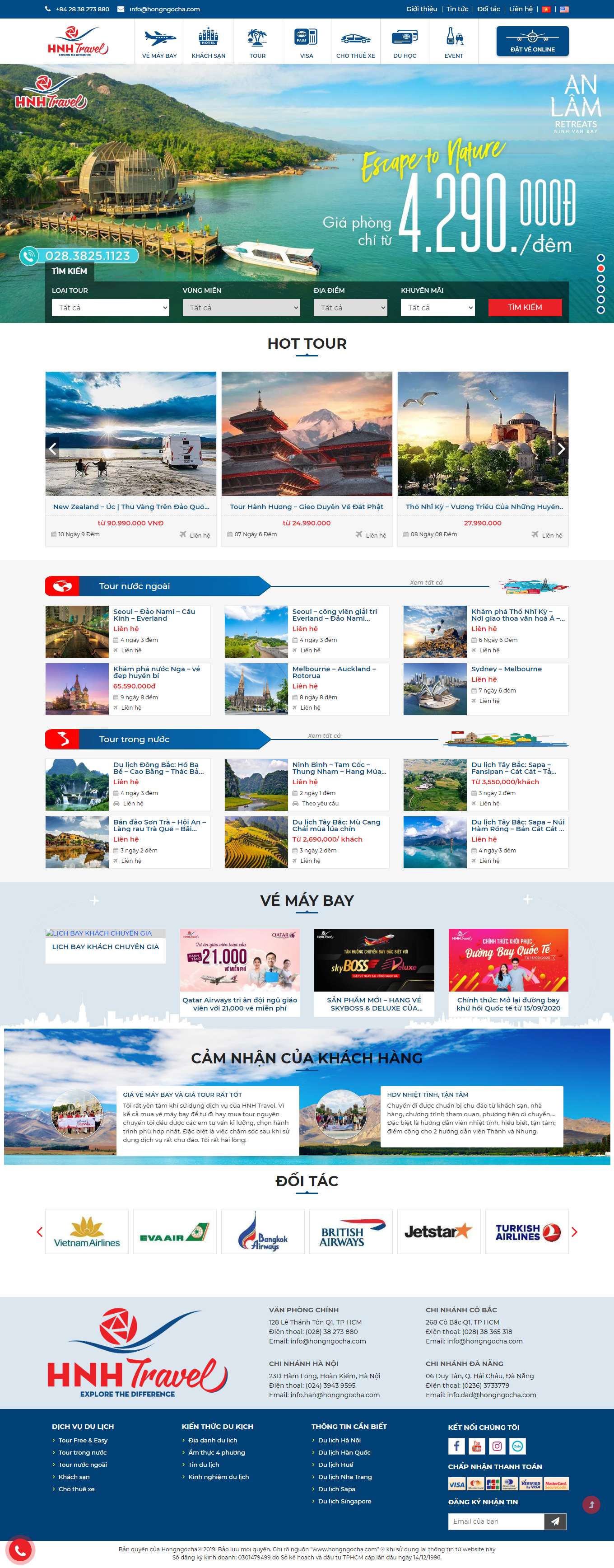 Thiết kế Web du lịch chuyên nghiệp hongngocha.com