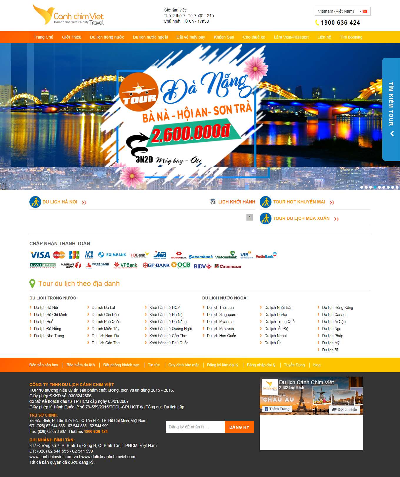 Thiết kế Web du lịch chuyên nghiệp dulichcanhchimviet.com