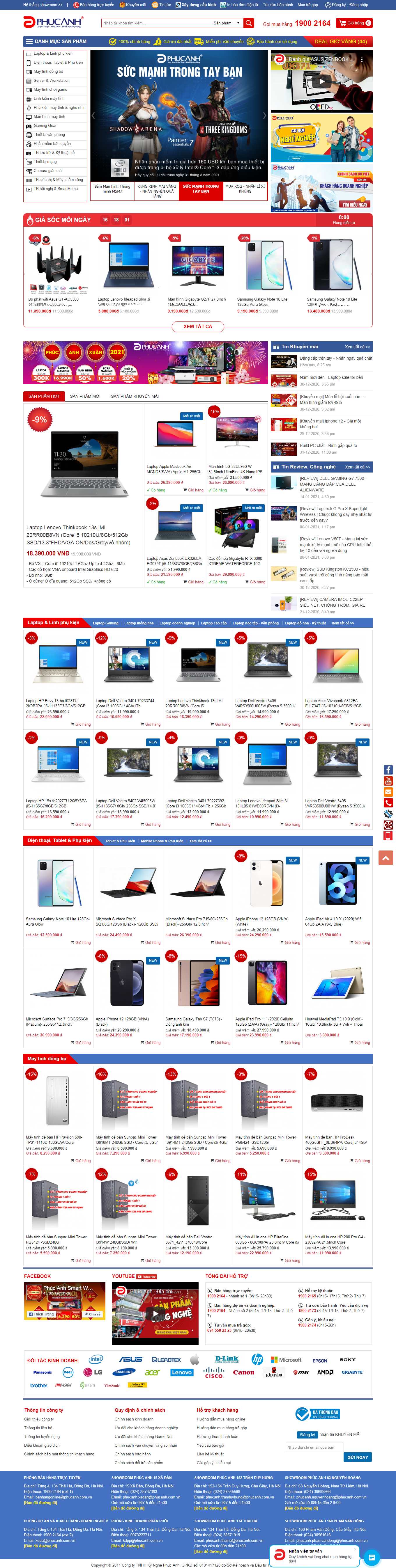 Thiết kế Web máy tính kỹ thuật số phucanh.vn