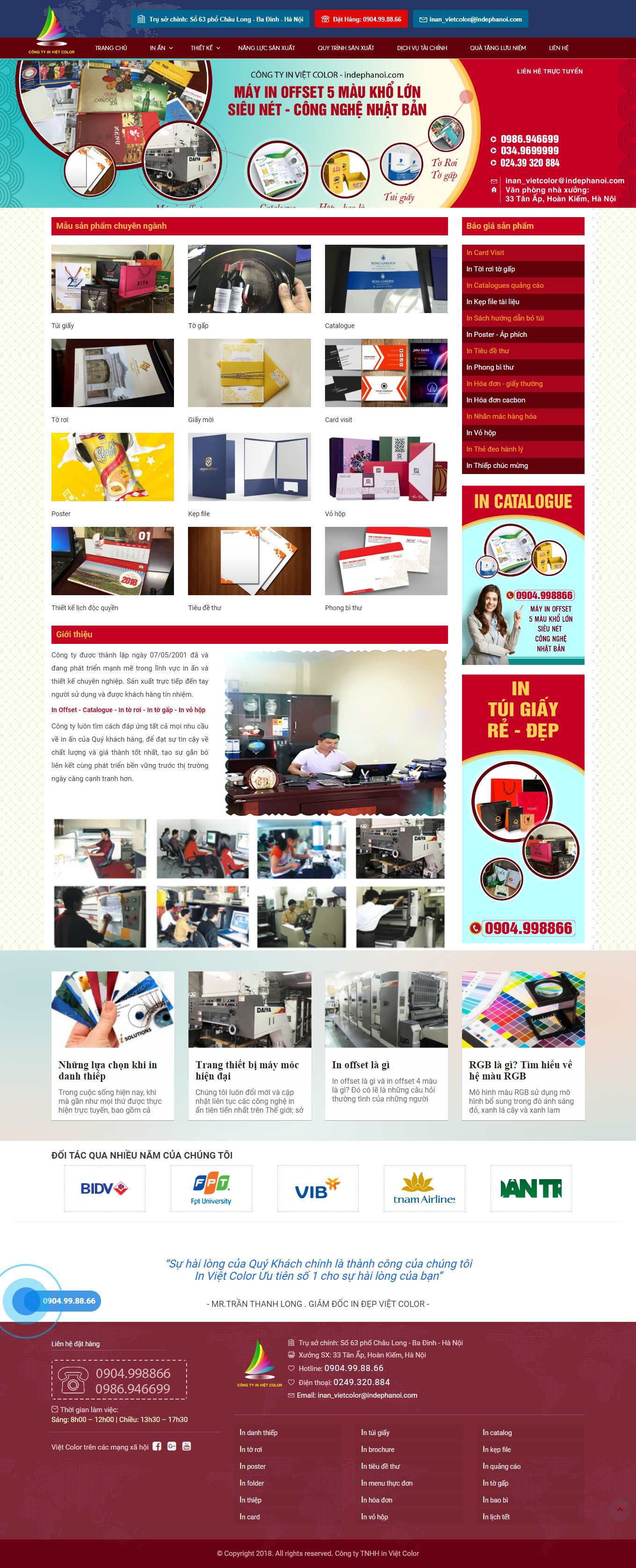 Thiết kế Web thiết kế in ấn indephanoi.com