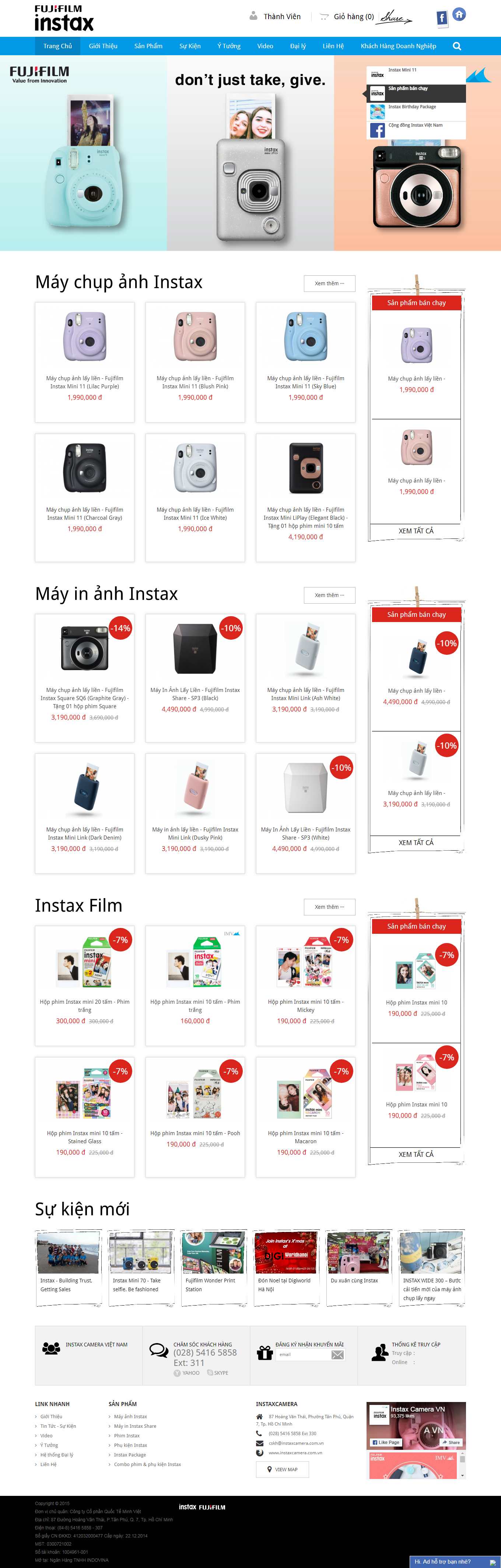Thiết kế Web minh thuận instaxcamera.com.vn