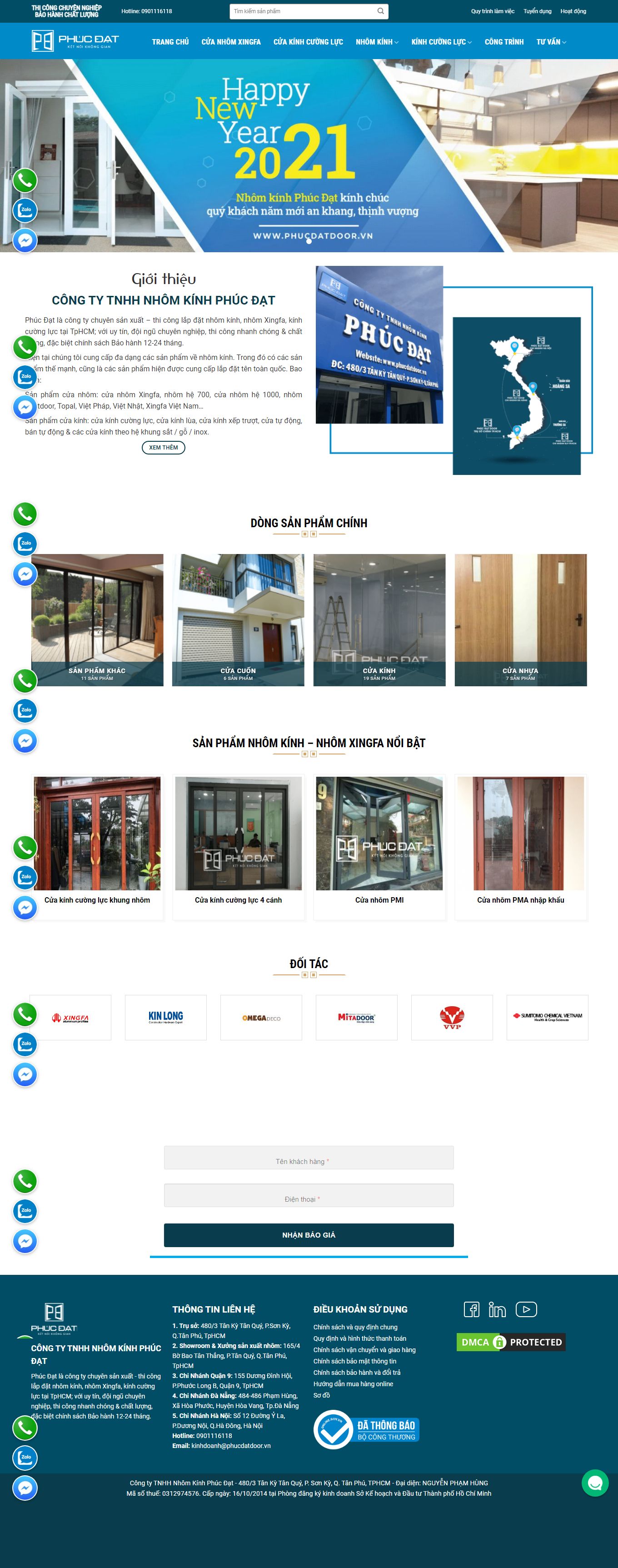 Thiết kế Web trọn gói giá rẻ hà nội phucdatdoor.vn
