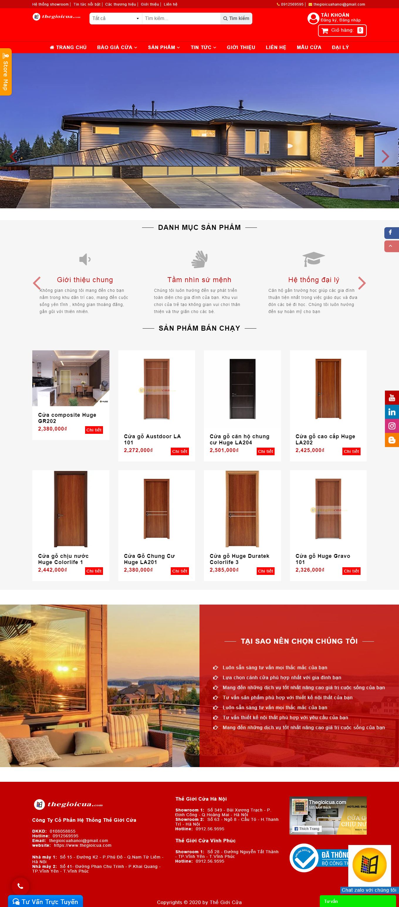 Thiết kế Web trọn gói giá rẻ hà nội thegioicua.com