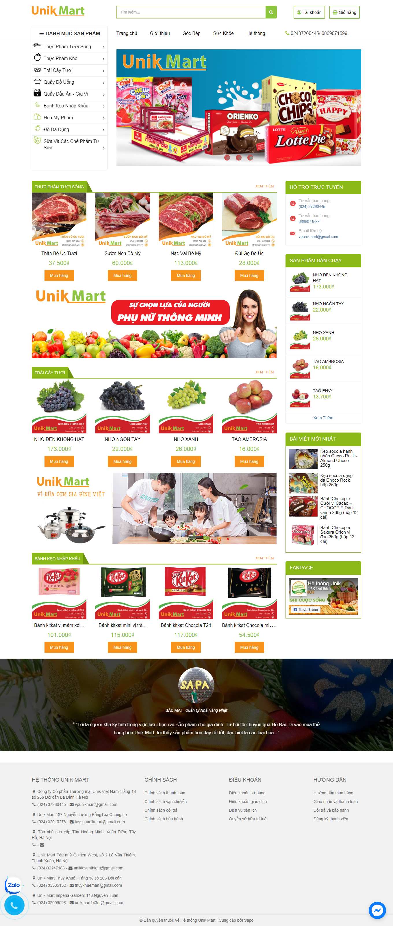 Thiết kế Web chuẩn seo giá rẻ unikmart.com.vn