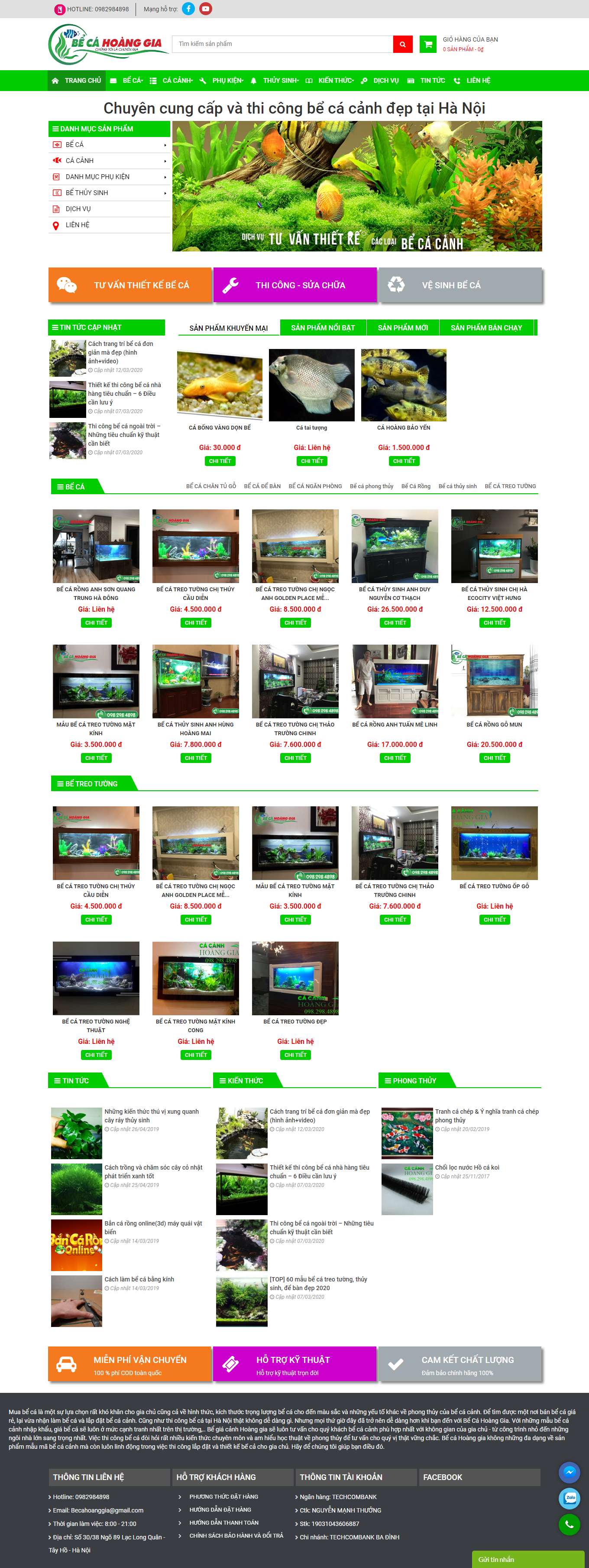Thiết kế Web bán hàng trực tuyến becahoanggia.com