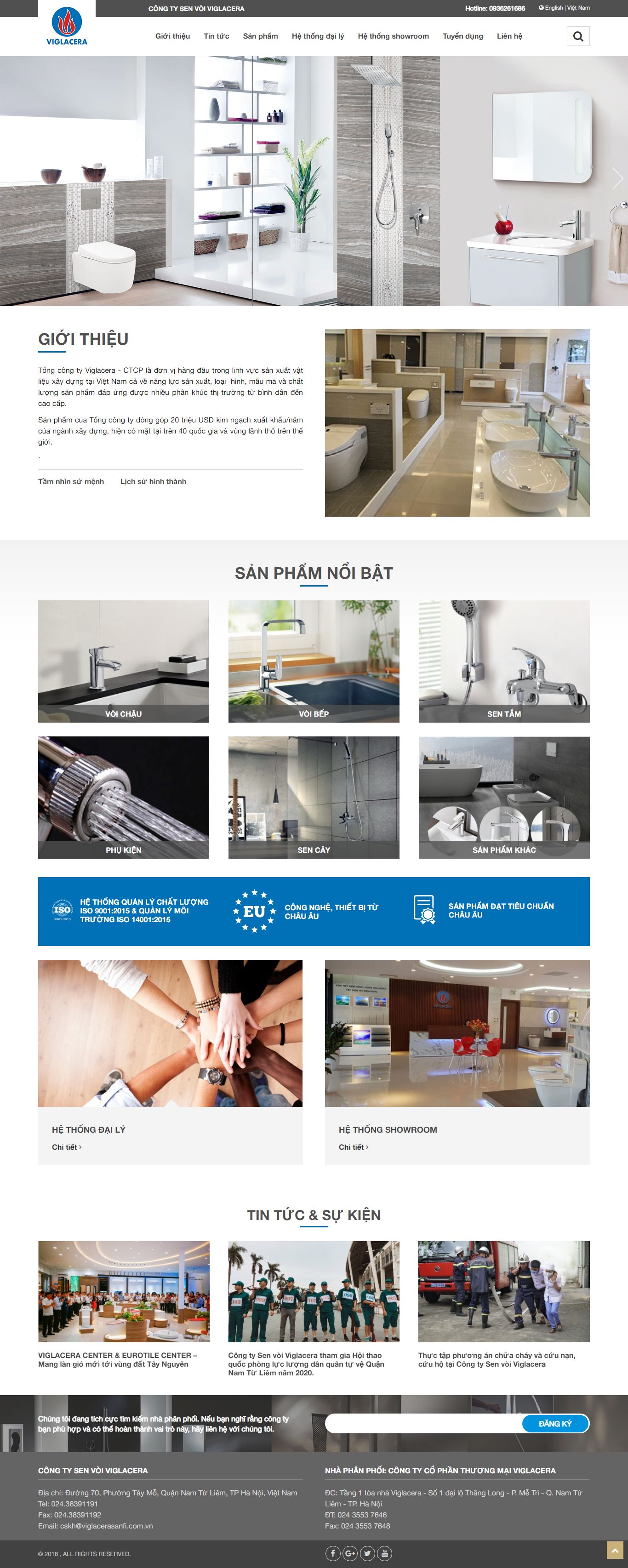 Thiết kế Web hệ thống đại lý viglacerasanfi.com.vn