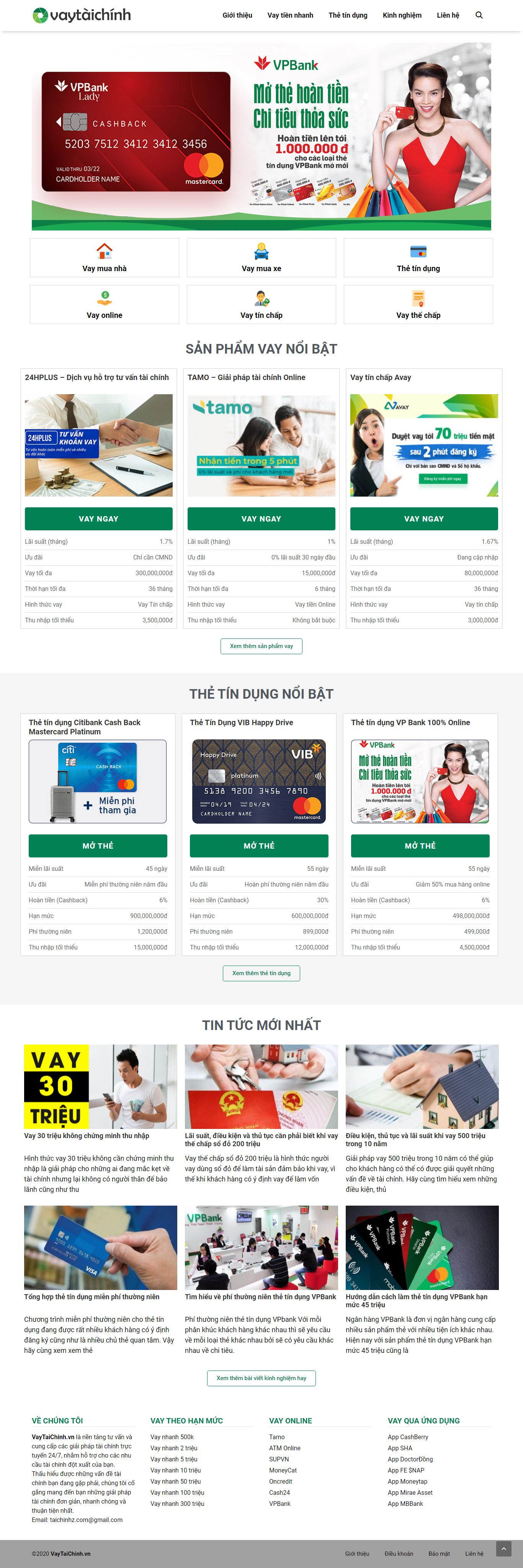 Thiết kế Web hệ thống đại lý vaytaichinh.vn