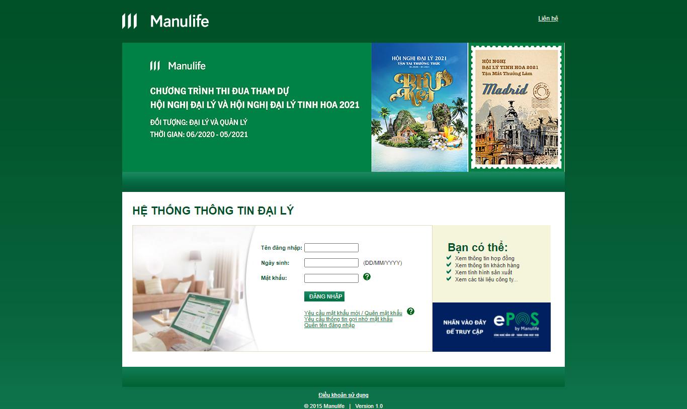 Thiết kế Web hệ thống đại lý daily.manulife.com.vn