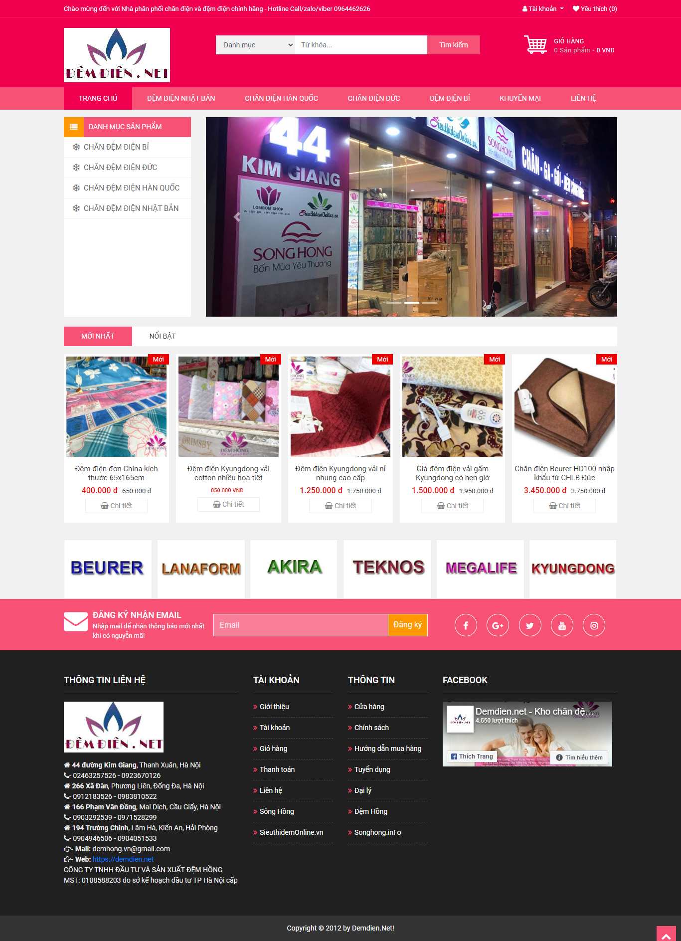 Thiết kế Web nhà phân phối demdien.net