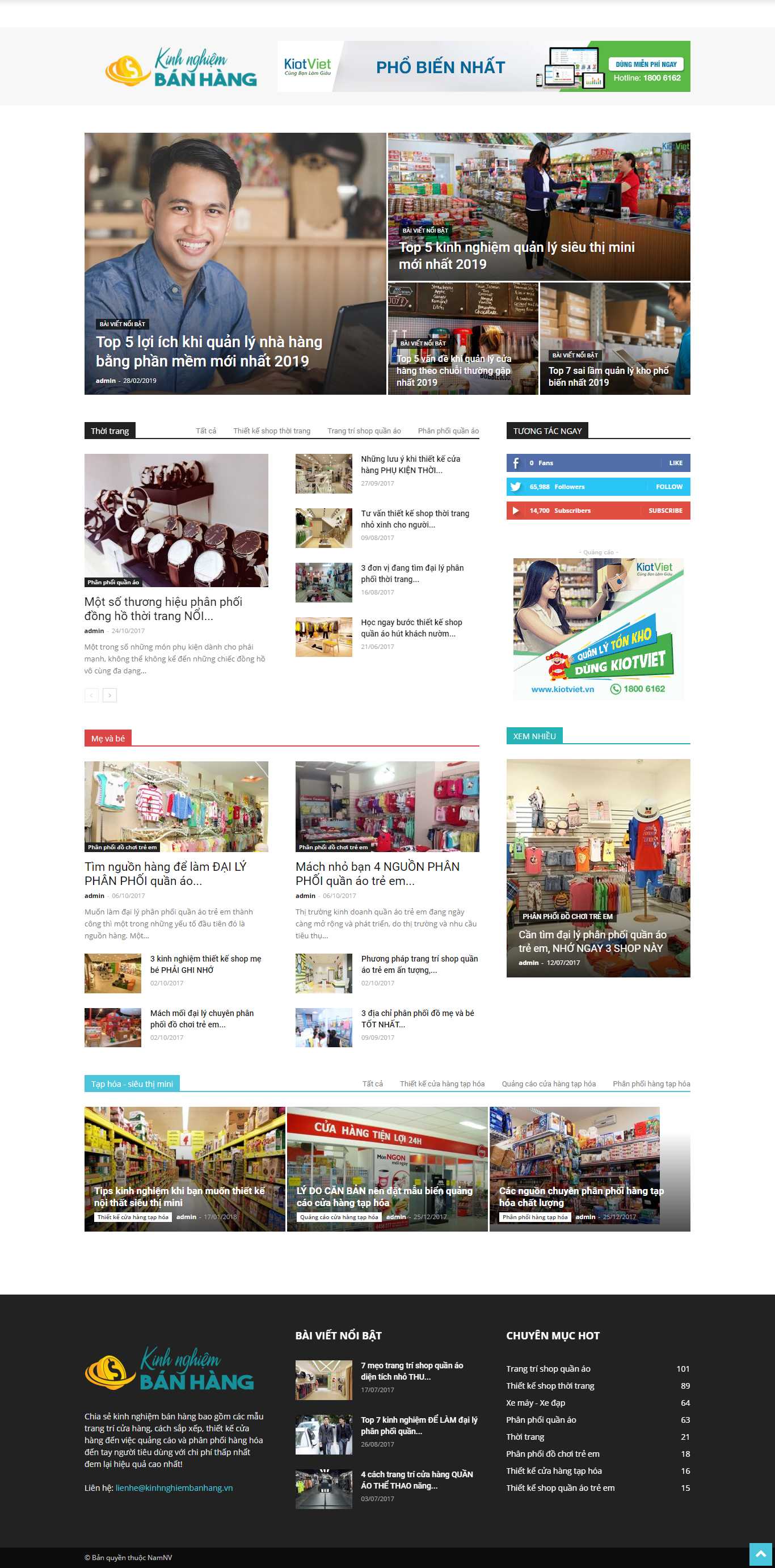 Thiết kế Web nhà phân phối kinhnghiembanhang.vn