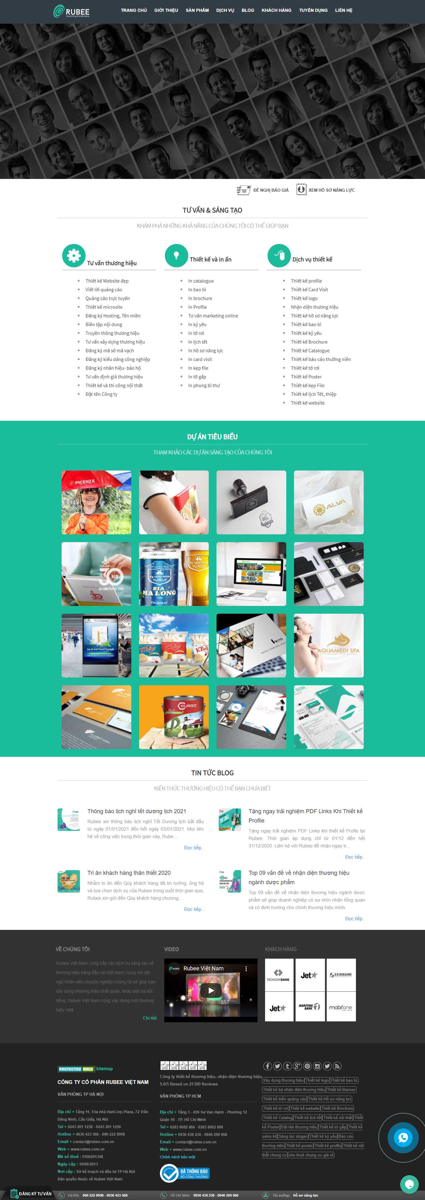 Thiết kế Web profile rubee.com.vn