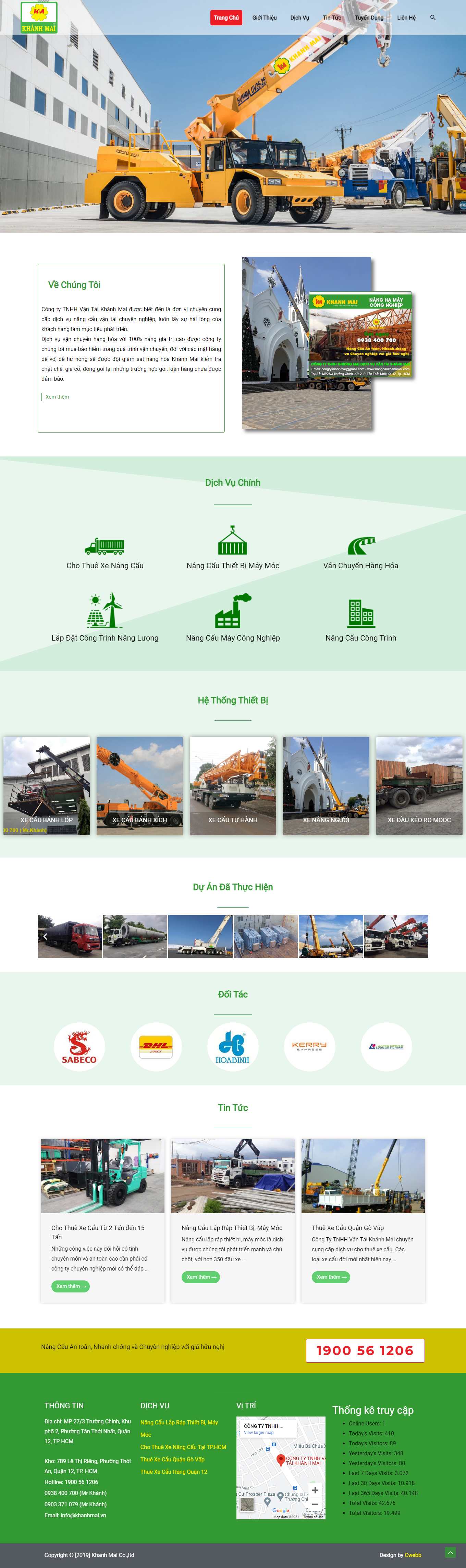 Thiết kế Web vận chuyển kho bãi khanhmai.vn