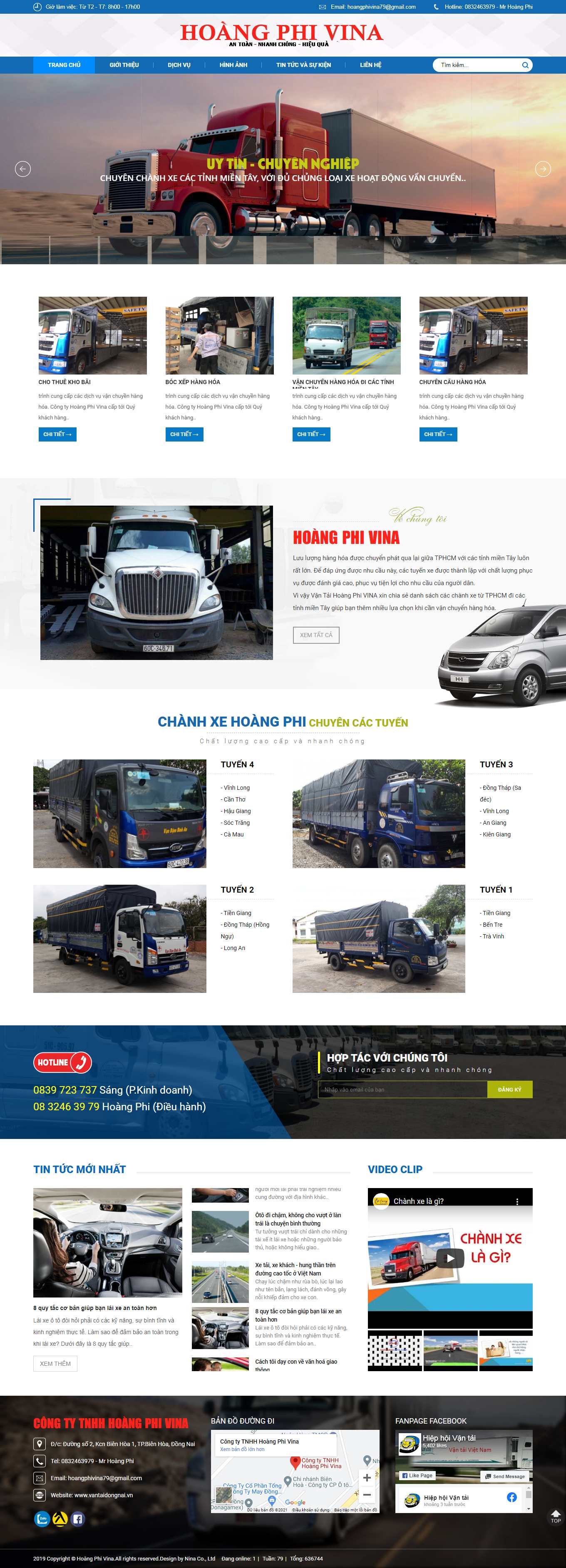 Thiết kế Web vận chuyển kho bãi vantaidongnai.vn