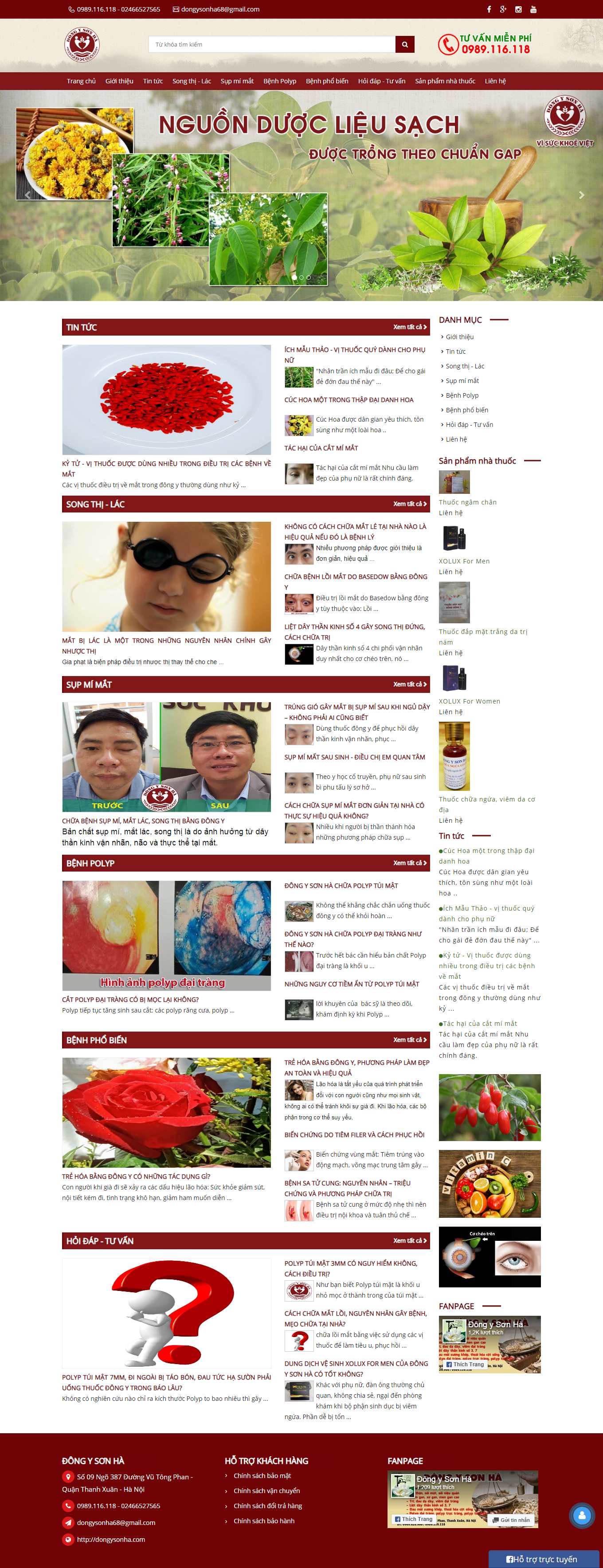 Thiết kế Web sức khỏe y tế dược dongysonha.com