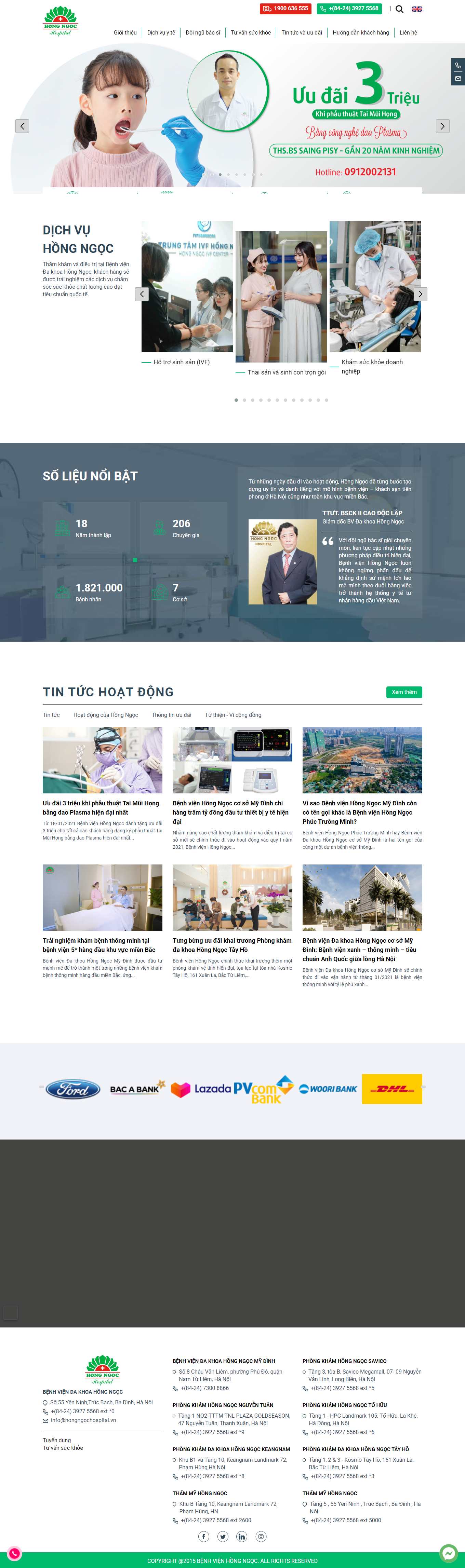 Thiết kế Web thực phẩm dinh dưỡng hongngochospital.vn