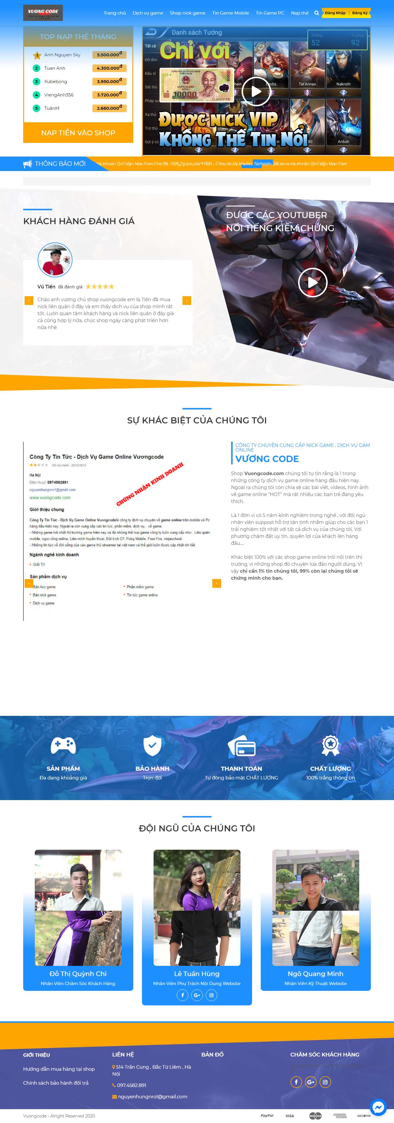 Thiết kế Web vui chơi giải trí vuongcode.com