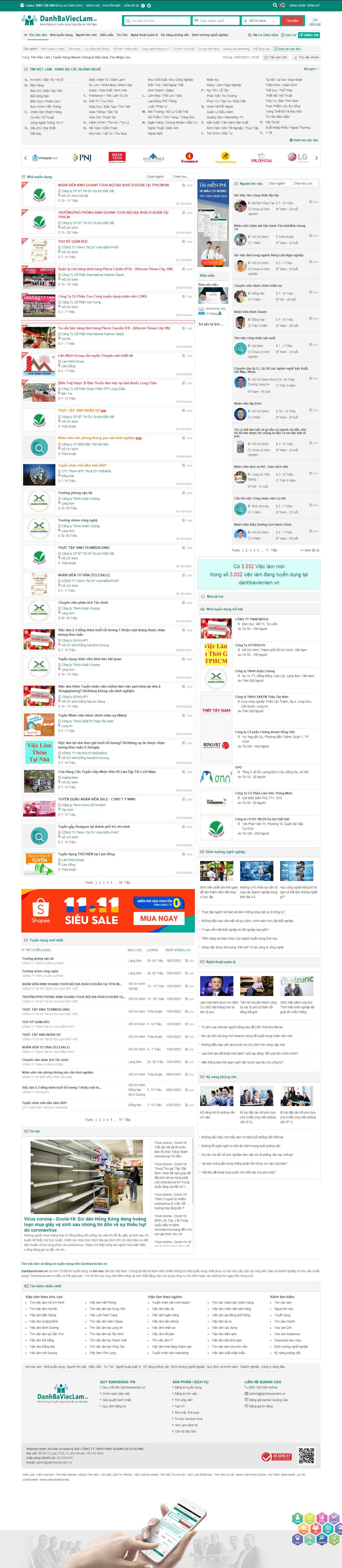 Thiết kế Web tuyển dụng  việc làm danhbavieclam.vn