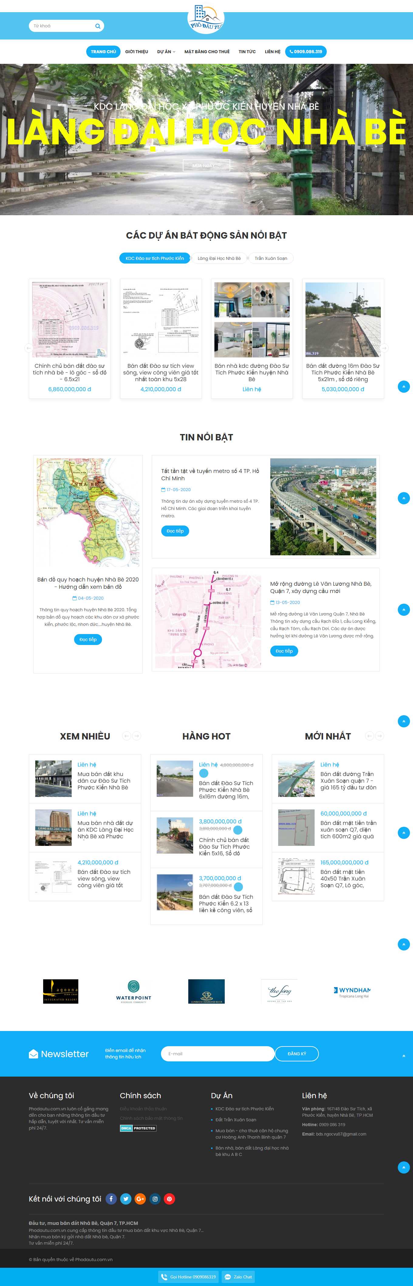 Thiết kế Web bất động sản  nhà đất phodautu.com.vn