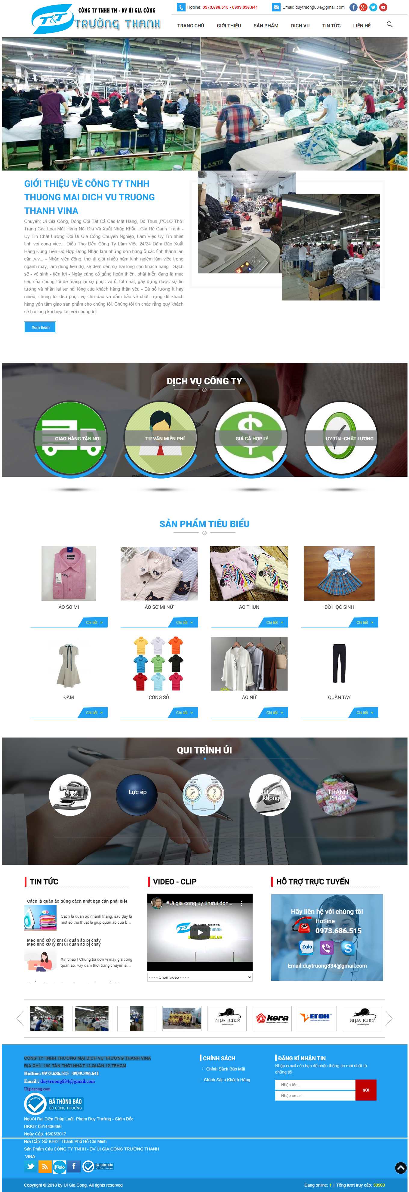 Thiết kế Web giặt là công nghiệp uigiacong.com