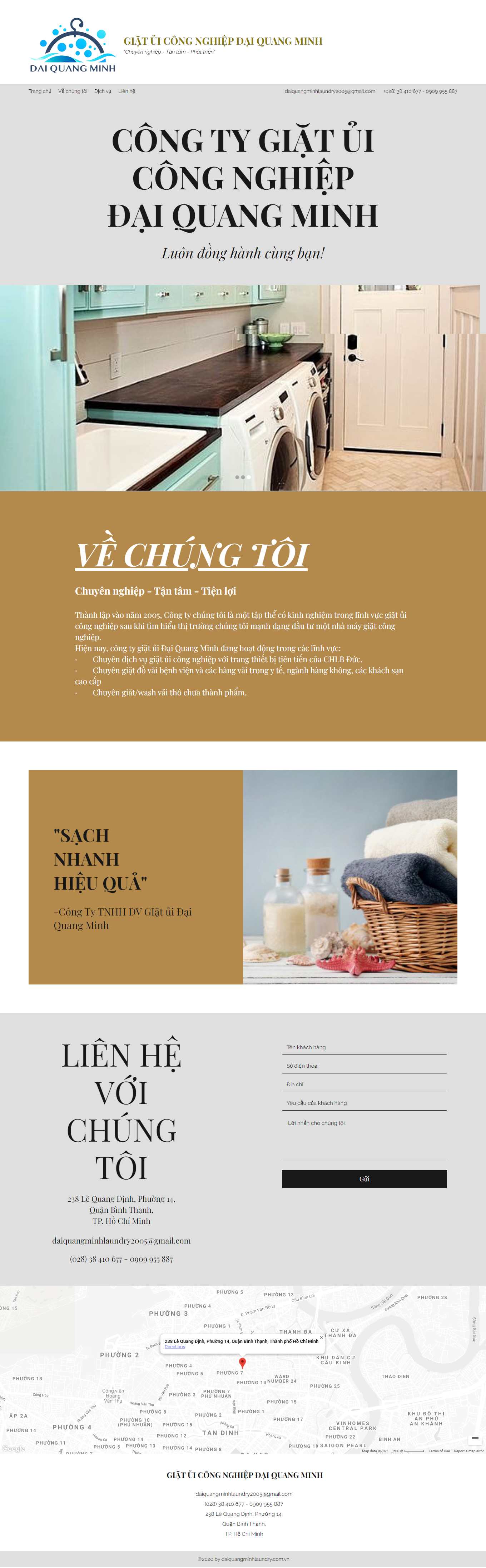 Thiết kế Web giặt là công nghiệp daiquangminhlaundry.com