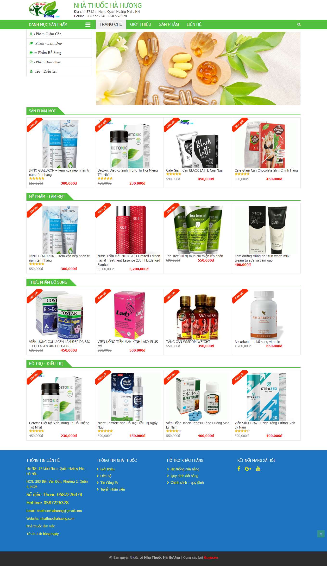 Thiết kế Web nhà thuốc nhathuochahuong.com