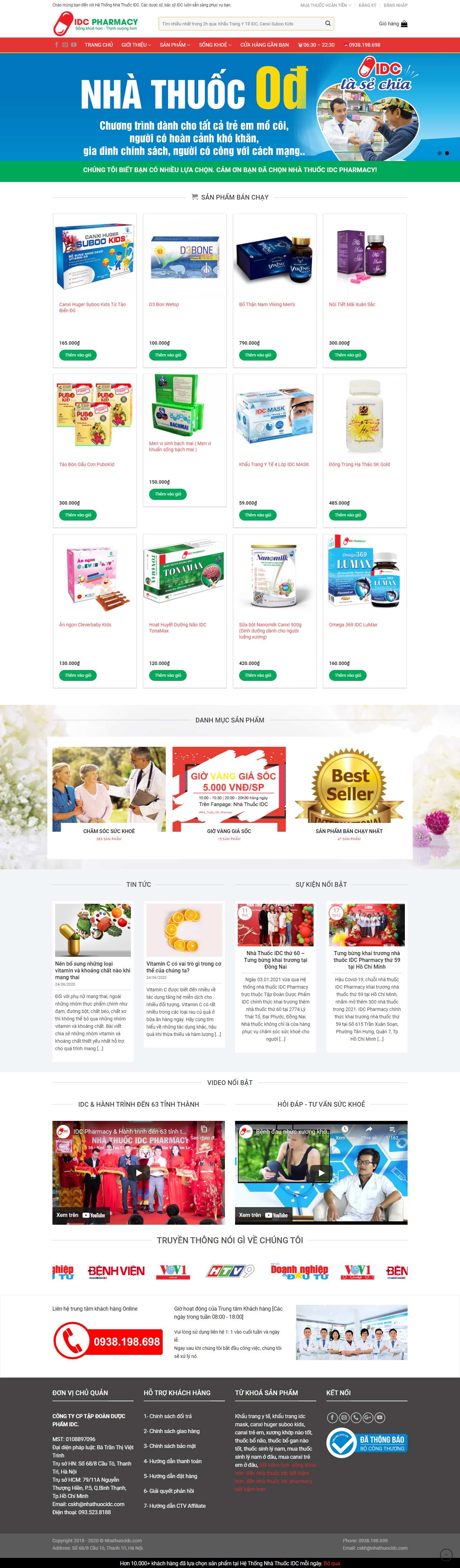 Thiết kế Web nhà thuốc nhathuocidc.com