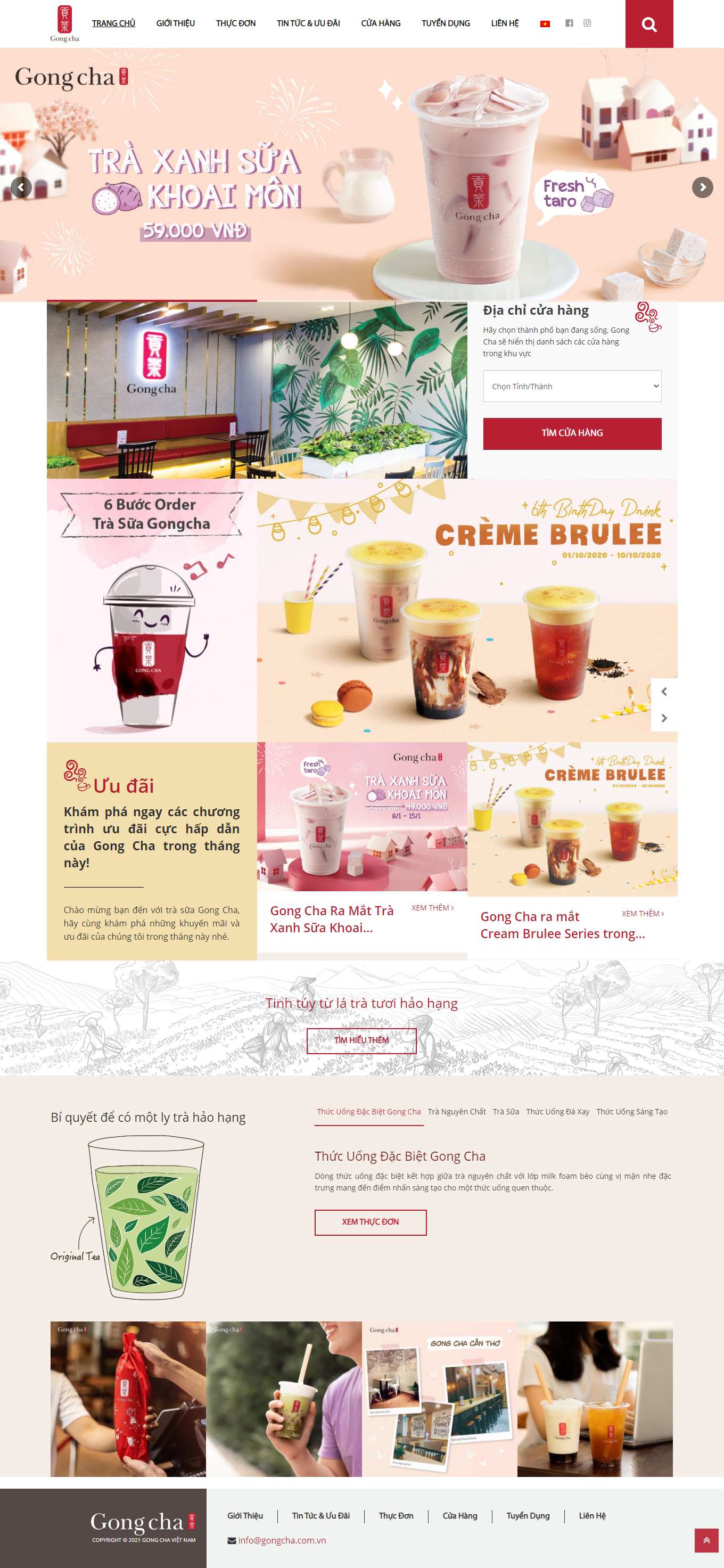 Thiết kế Web quán trà sữa gongcha.com.vn