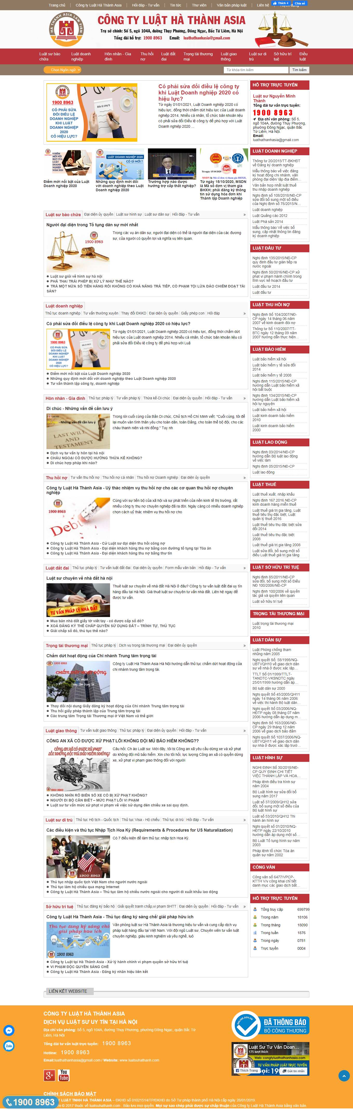 Thiết kế Web văn phòng luật sư luatsuhathanh.com