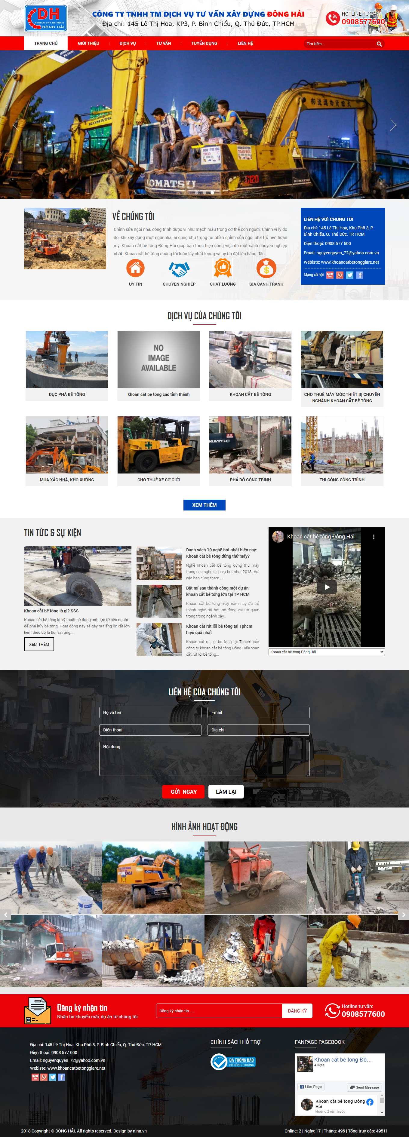 Thiết kế Web phá dỡ công trình khoancatbetonggiare.net