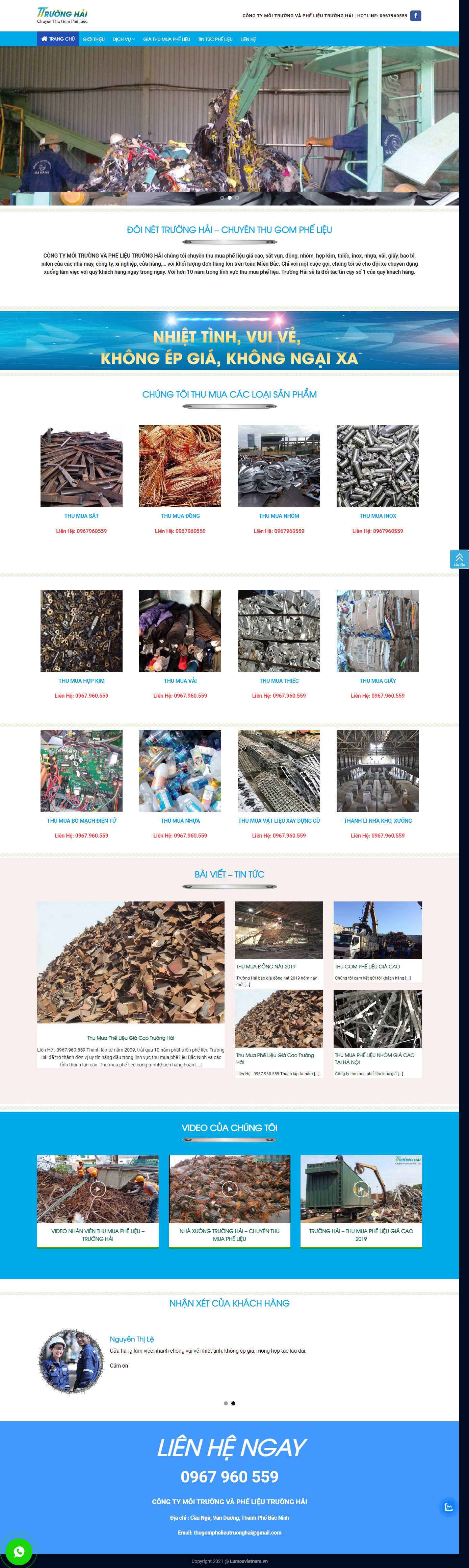 Thiết kế Web mua bán sắt vụn thugomphelieu.vn