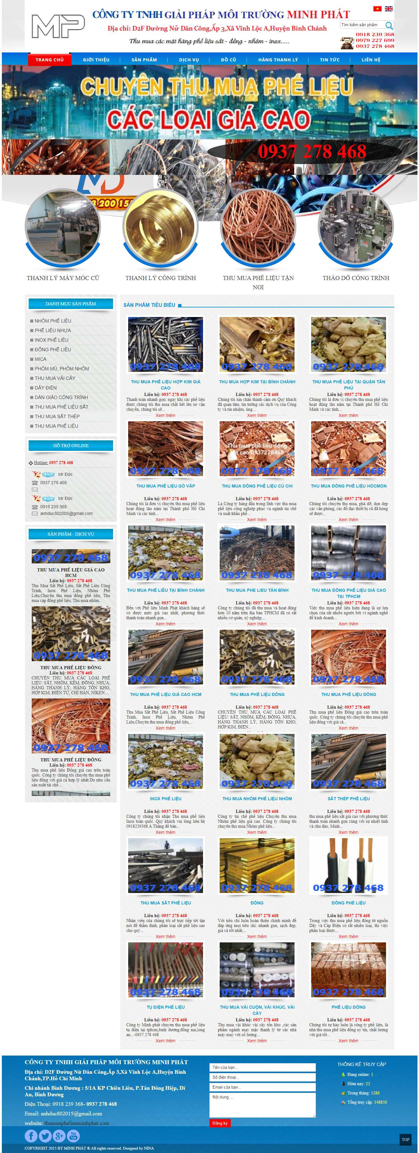 Thiết kế Web mua bán sắt vụn thumuaphelieuminhphat.com