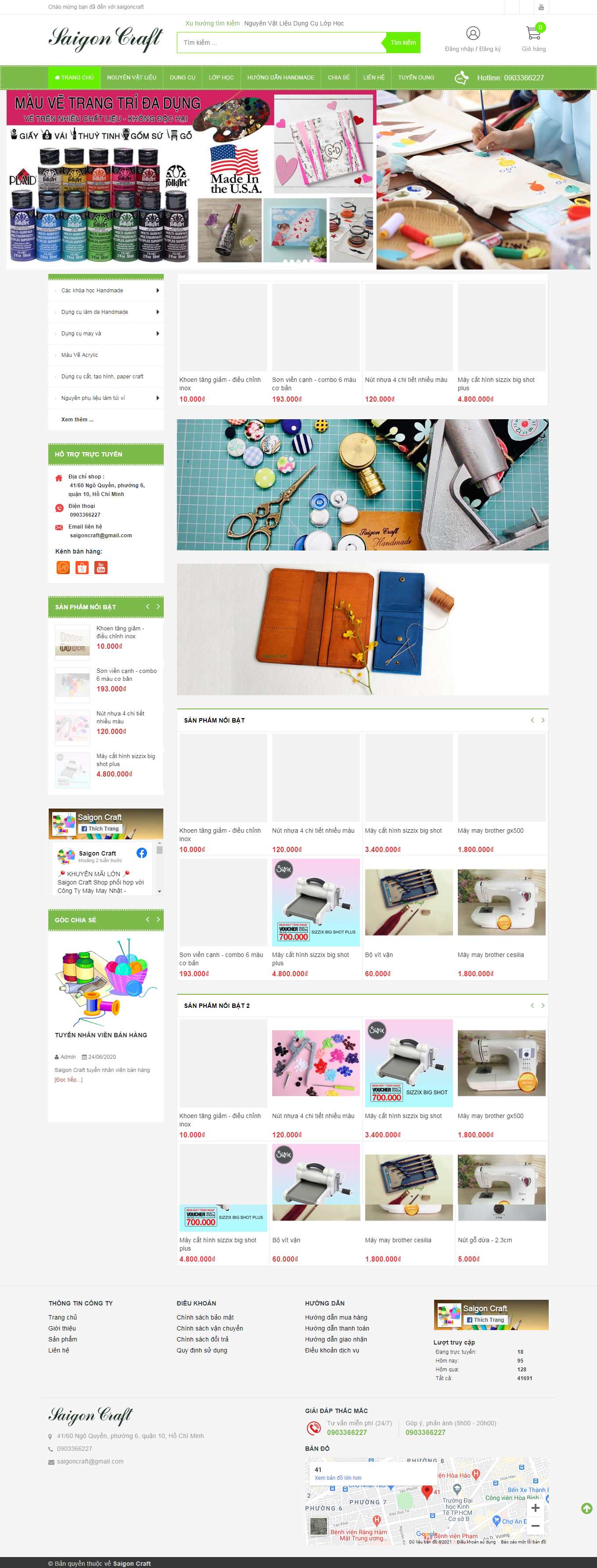 Thiết kế Web bán đồ handmade saigoncraftshop.com