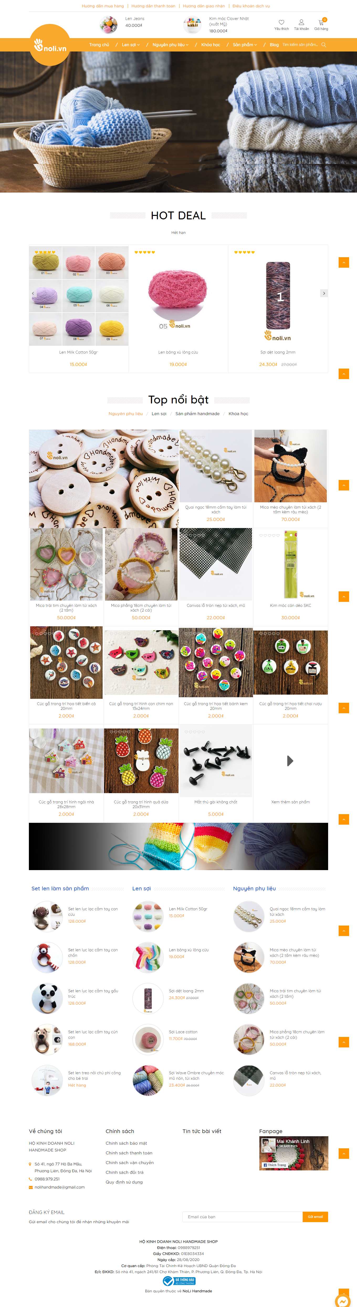 Thiết kế Web bán đồ handmade shop.noli.vn