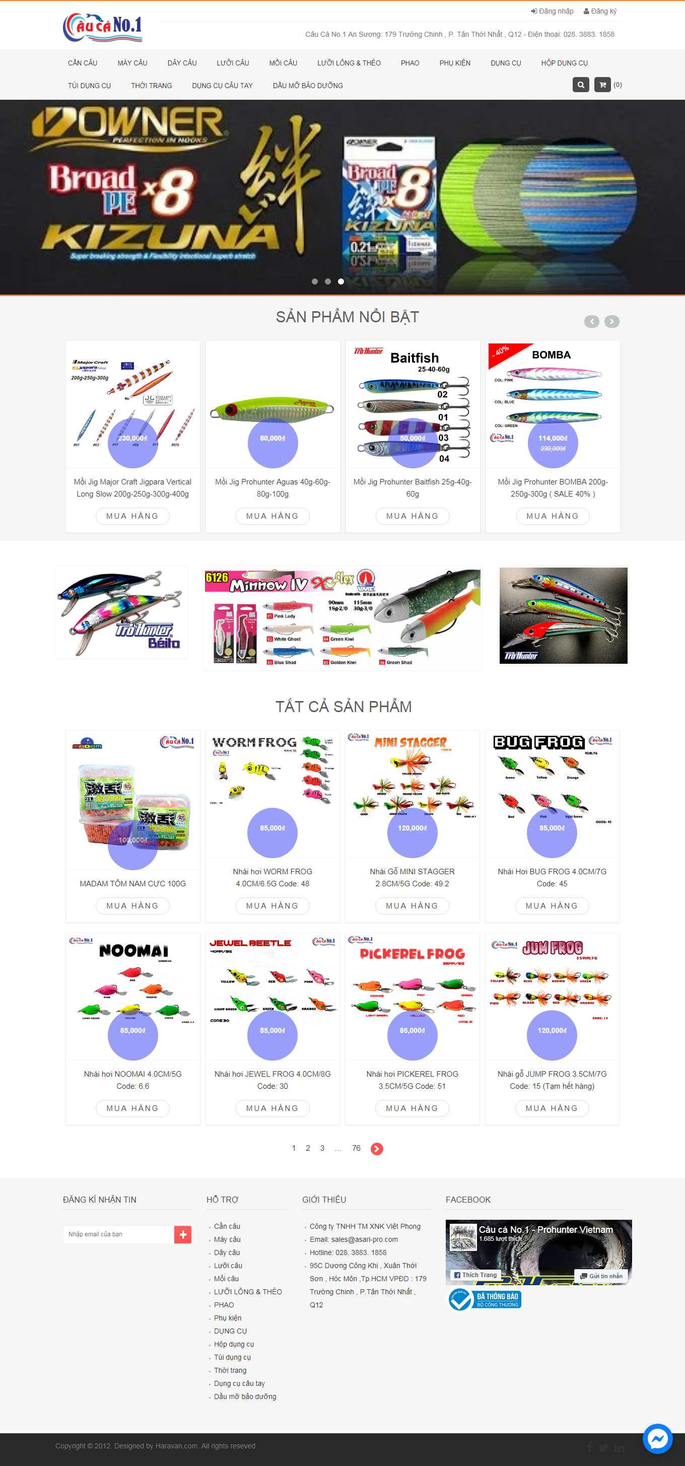 Thiết kế Web bán đồ câu cá caucaansuong.com