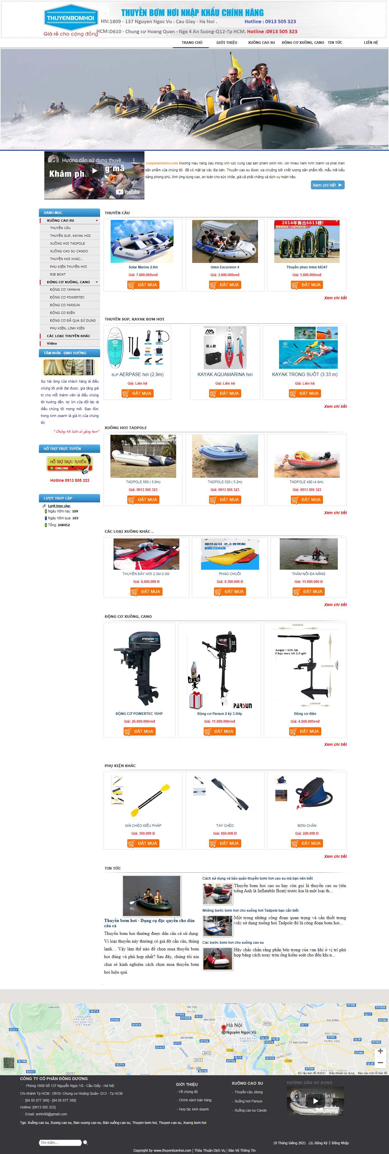 Thiết kế Web bán du thuyền cano thuyenbomhoi.com