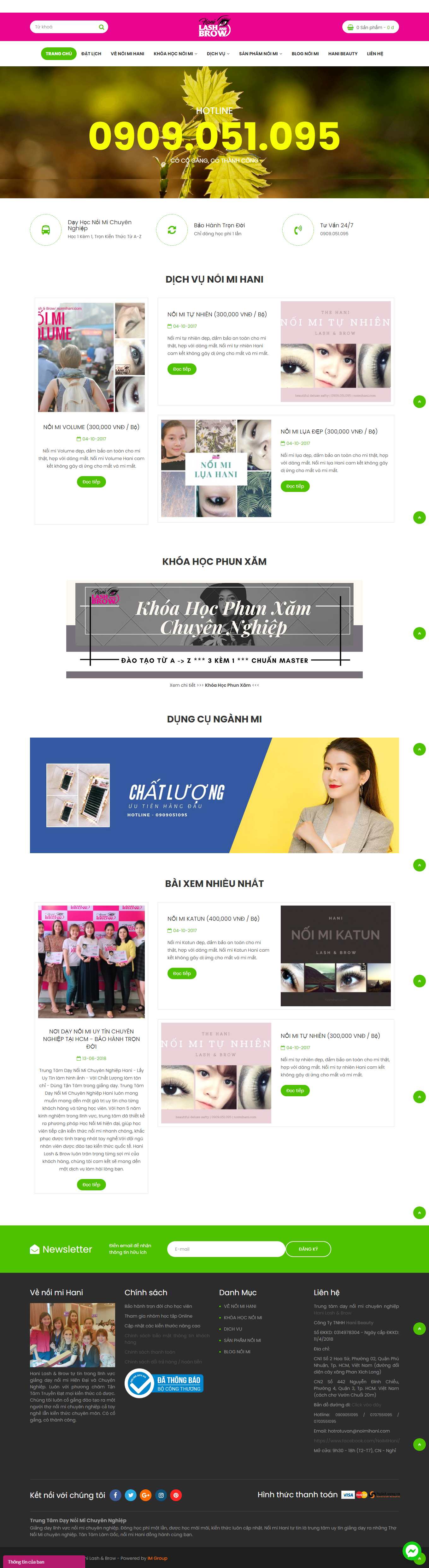 Thiết kế Web làm Đẹp spa thẩm mỹ viện fitness noimihani.com