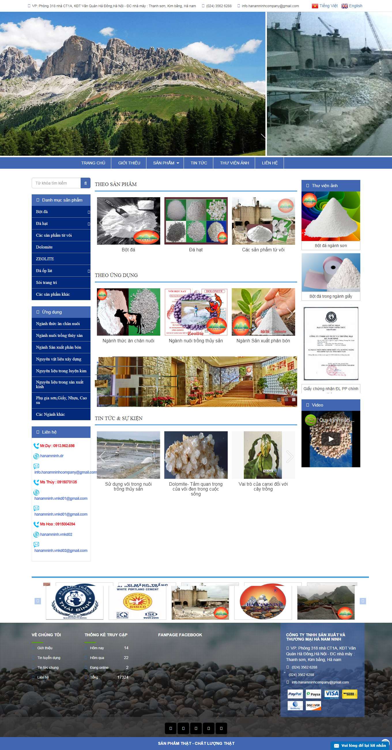 Thiết kế Web đá mỹ nghệ hanamninh.vn