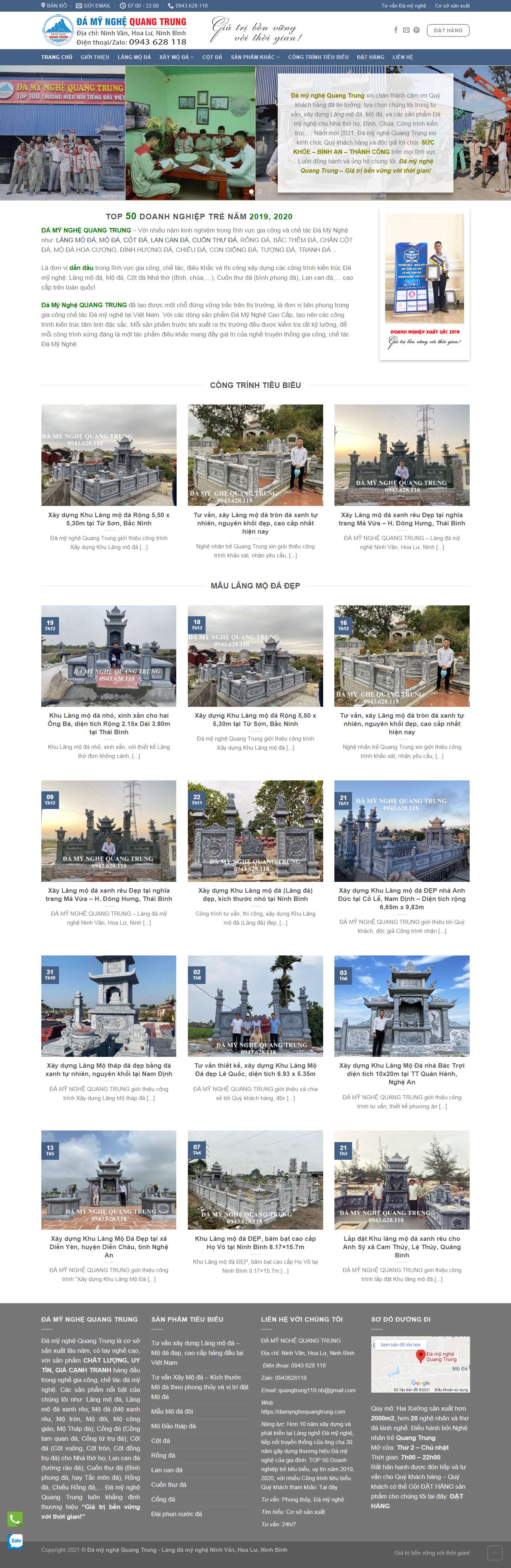 Thiết kế Web đá mỹ nghệ damynghequangtrung.com