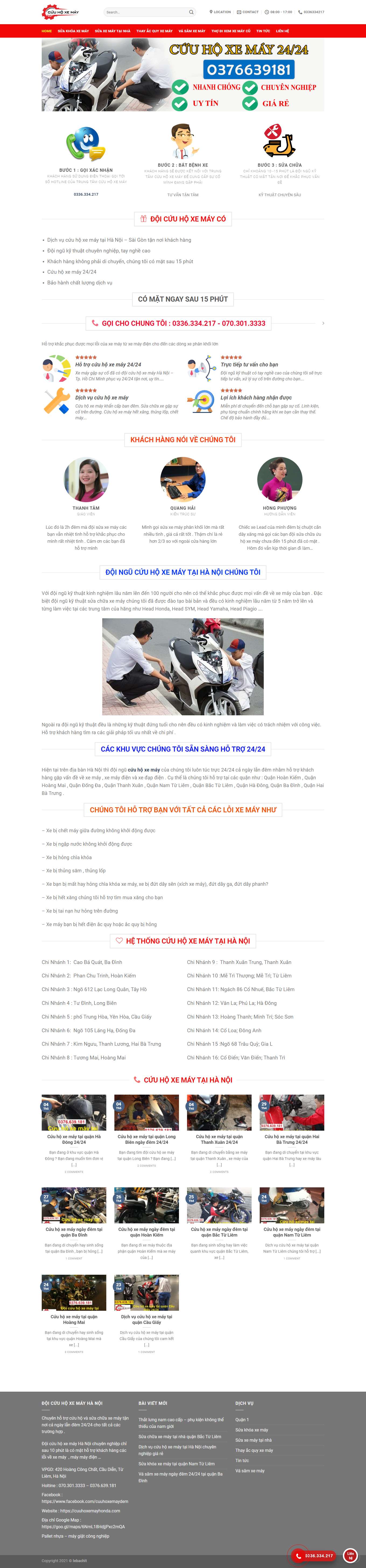 Thiết kế Web dịch vụ cứu hộ ô tô, xe máy cuuhoxemayhonda.com