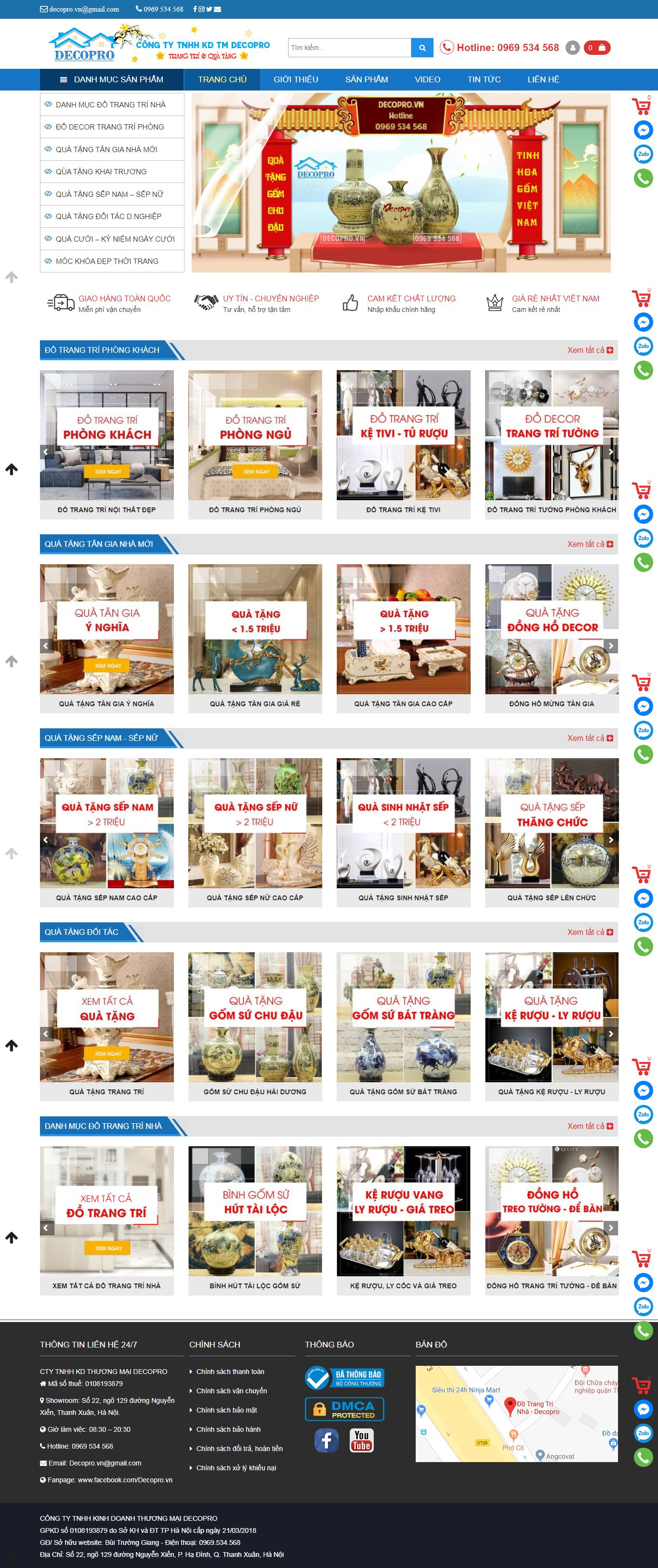 Thiết kế Web bán hàng miễn phí decopro.vn