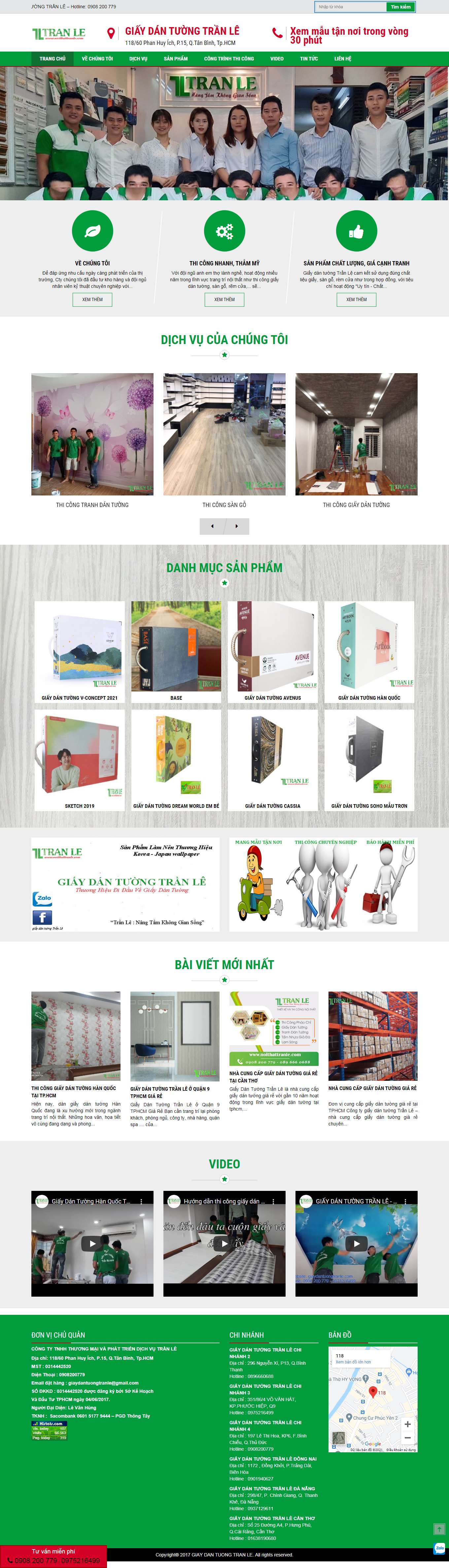 Thiết kế Web giấy dán tường cao cấp giaydantuongtranle.com