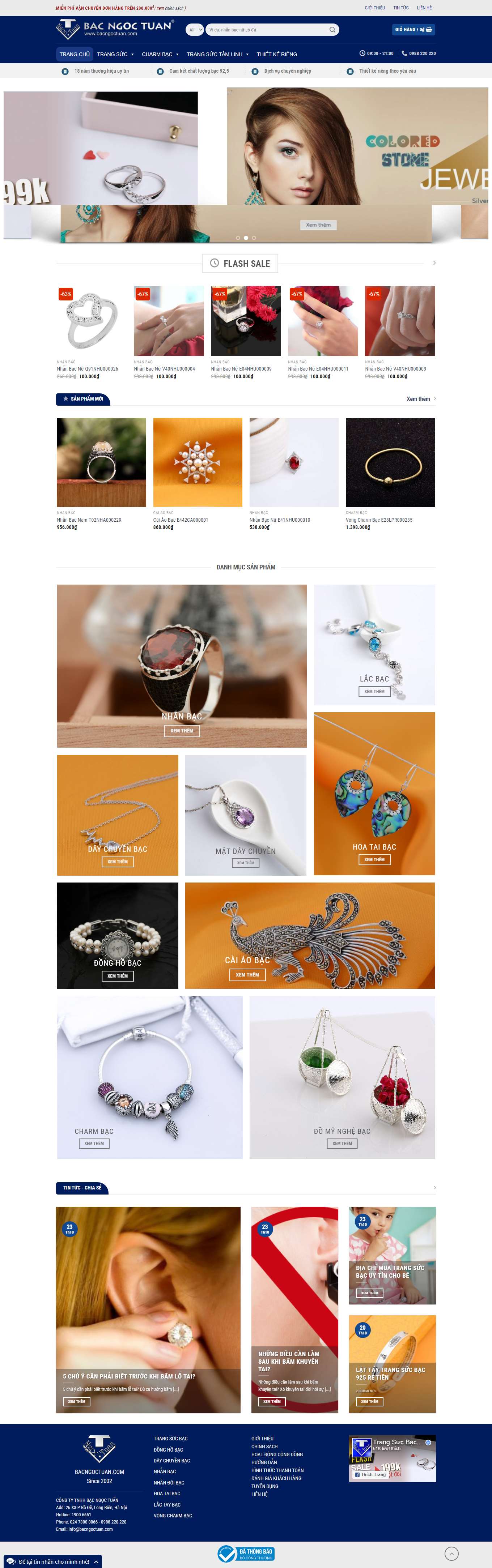 Thiết kế Web vàng bạc, đá quý, trang sức bacngoctuan.com