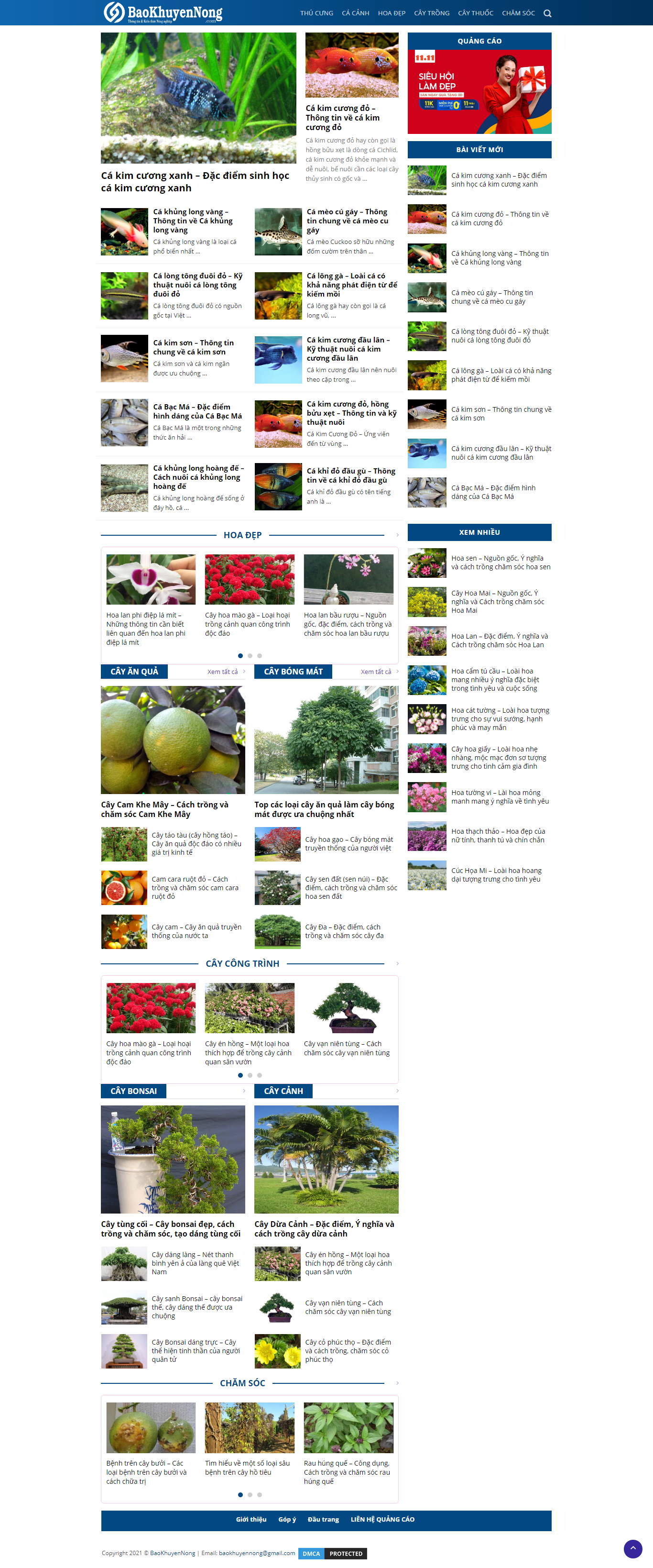 Thiết kế Web giới thiệu sản phẩm baokhuyennong.com