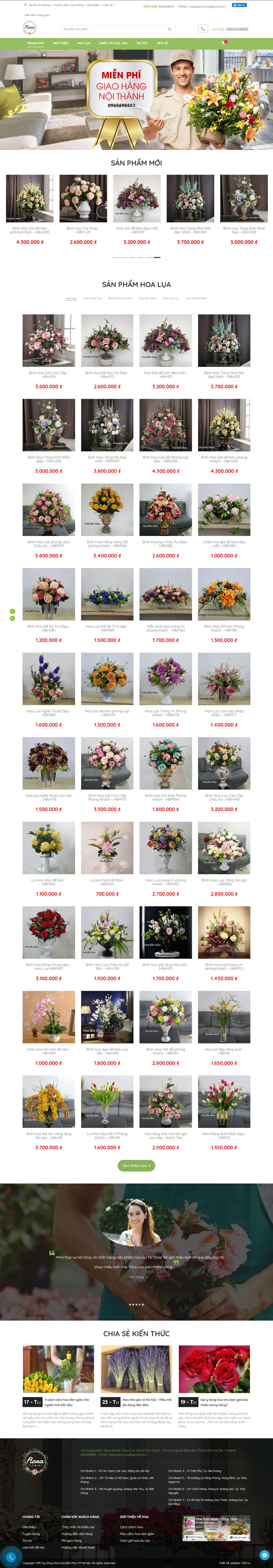 Thiết kế Web chuyên nghiệp giá rẻ hoabonmua.vn