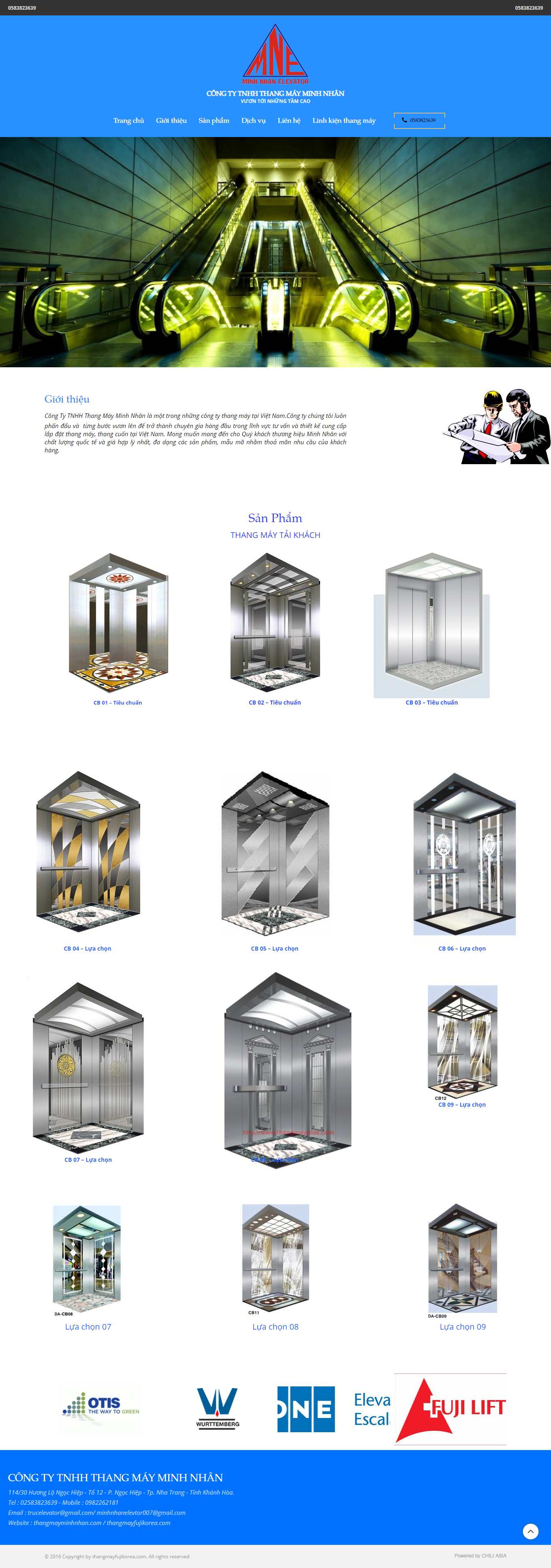 Thiết kế Web bán thang máy thangmayminhnhan.com