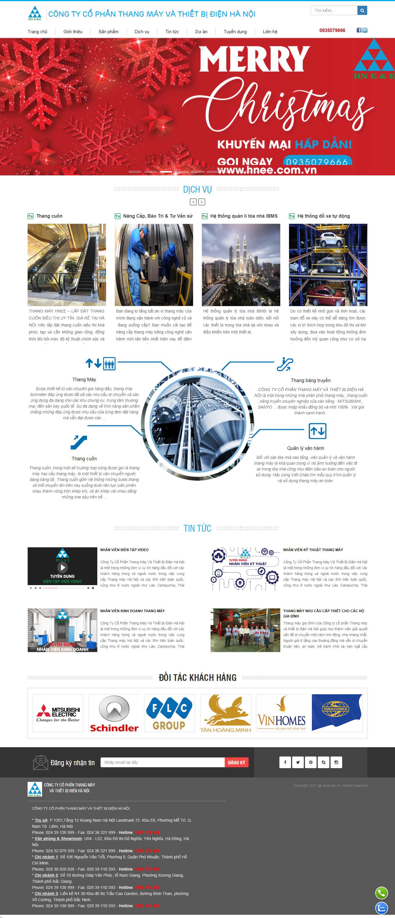 Thiết kế Web bán thang máy hnee.com.vn