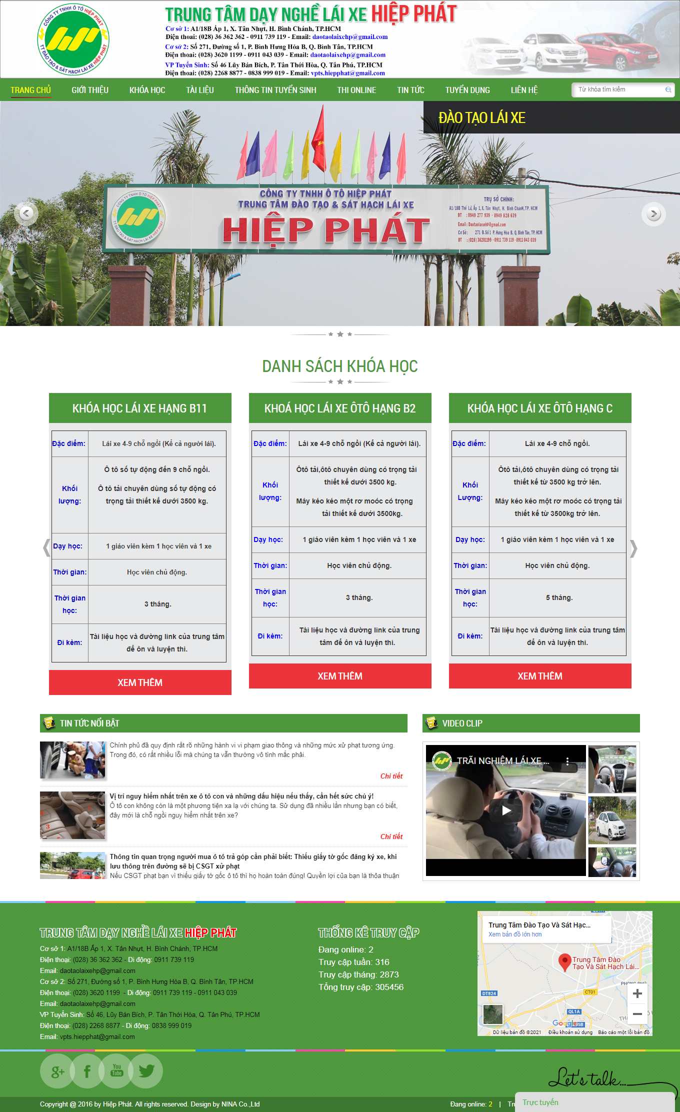 Thiết kế Web trung tâm đào tạo lái xe daotaolaixehiepphat.com